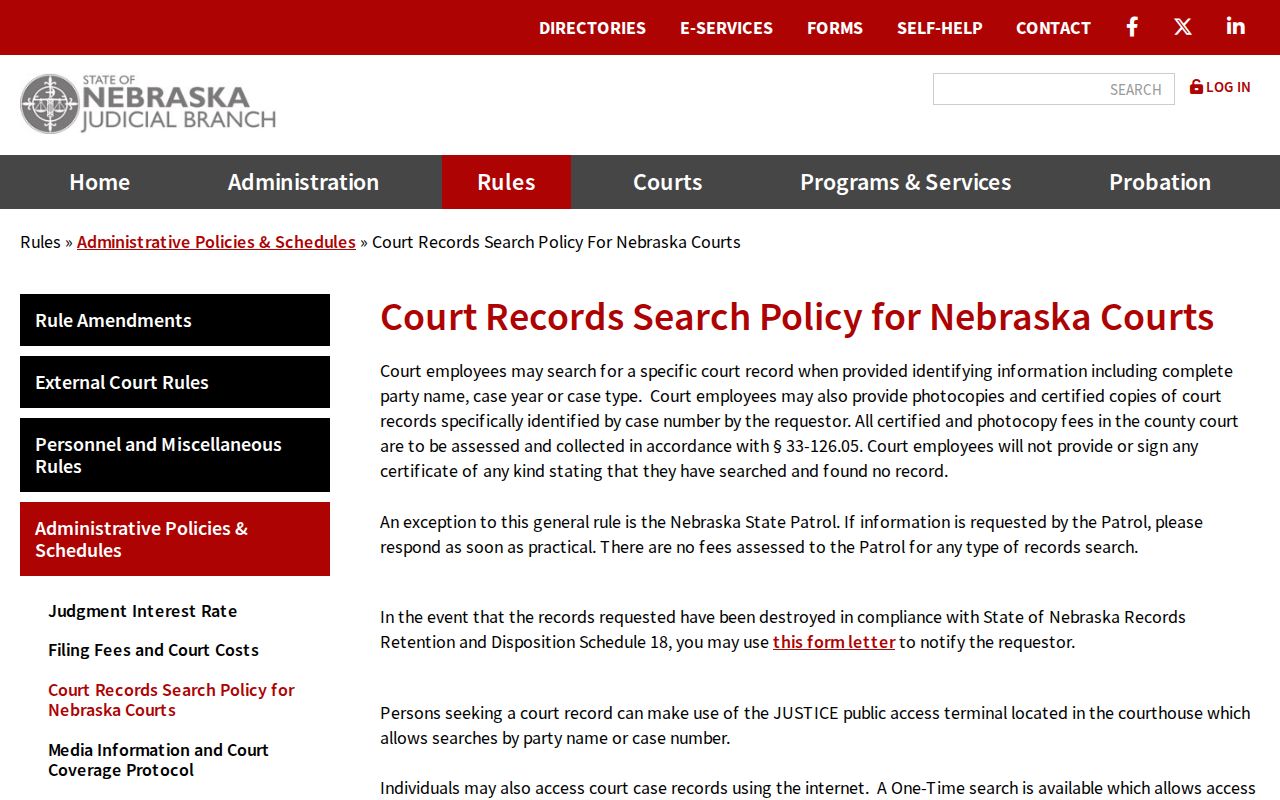 Richardson County court record search policy access routes